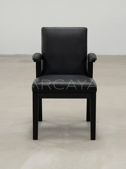 Hector Brushed Wood Grain Dining Chair - scene
