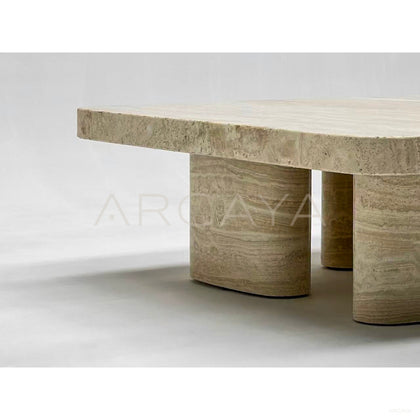 Wabi Sabi Travertine Coffee Table - scene