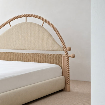Twisted Frame Solid Wood Bed - main