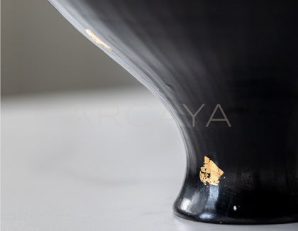 Dadan Black Flower Mouth Ceramic Vase - scene