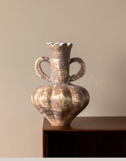 Dadan Handmade Double Ear Ceramic Vase - scene