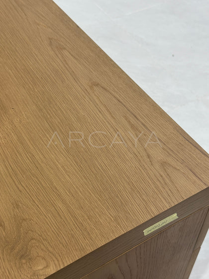 White Oak Mid Century Executive Desk - detail