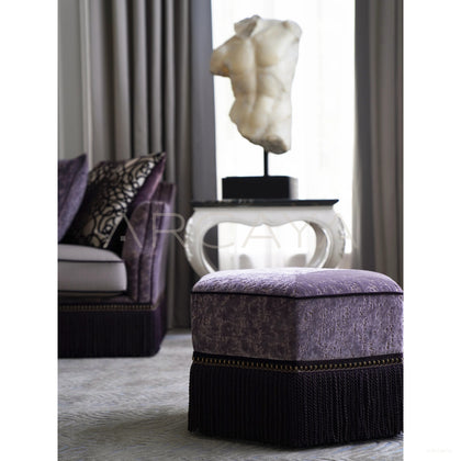Purple Velvet Italian Sofa - scene