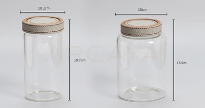 Leather Wrapped Glass Storage Jar - scene