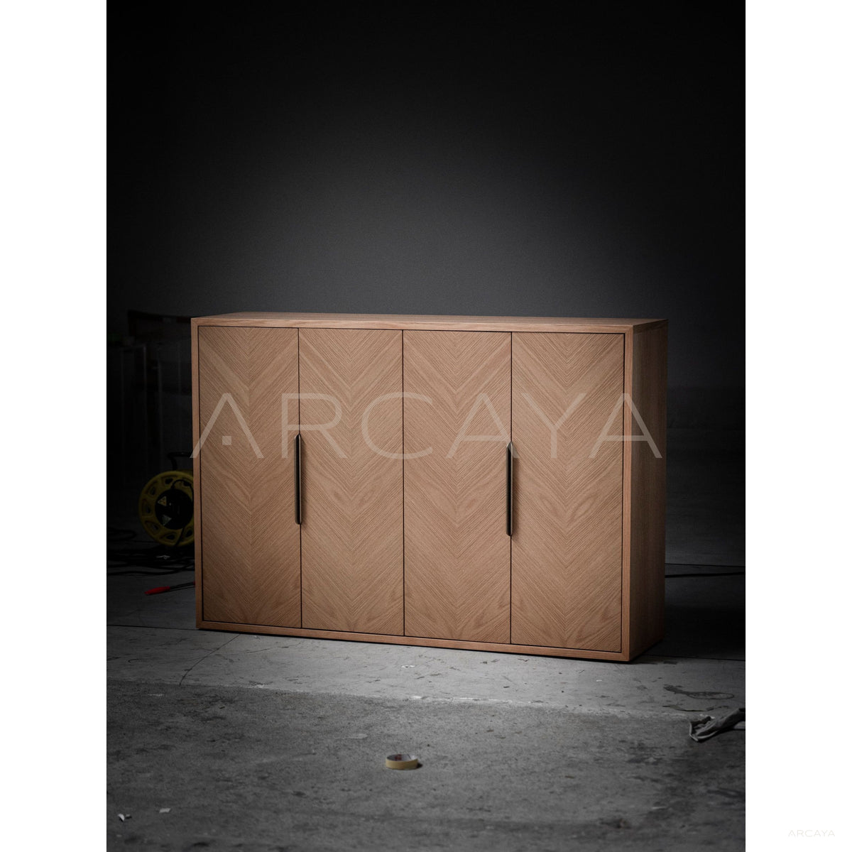 White Oak Sideboard Storage Cabinet in detail