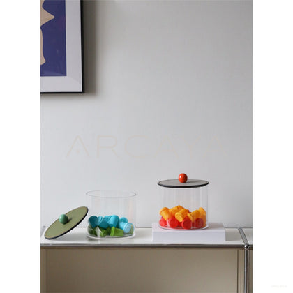 Leather Wrapped Glass Storage Jar - scene