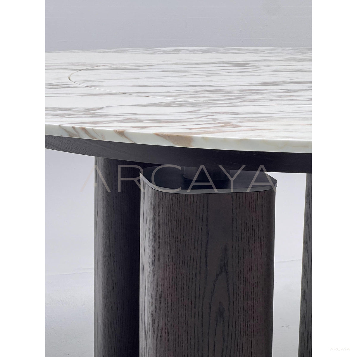 Natural Stone Four Column Round Table in detail