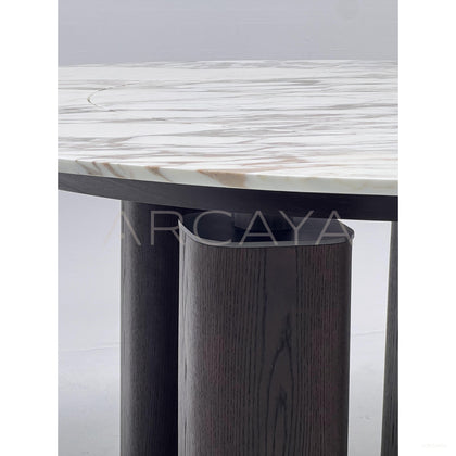 Natural Stone Four Column Round Table - scene