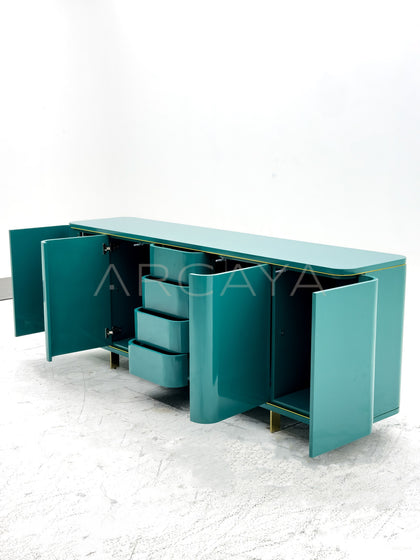 Curved Lacquered Storage Sideboard - scene