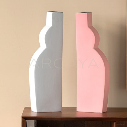 Abstract Curve Matte Ceramic Vase - main