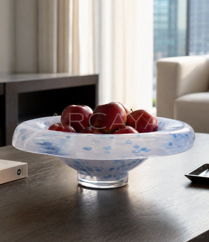 Handmade Glazed Glass Fruit Bowl - scene