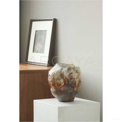 Large Floor Wabi Sabi Jar Vase - scene