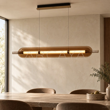 Linear Amber Three Wing Pendant Light 21955 - main