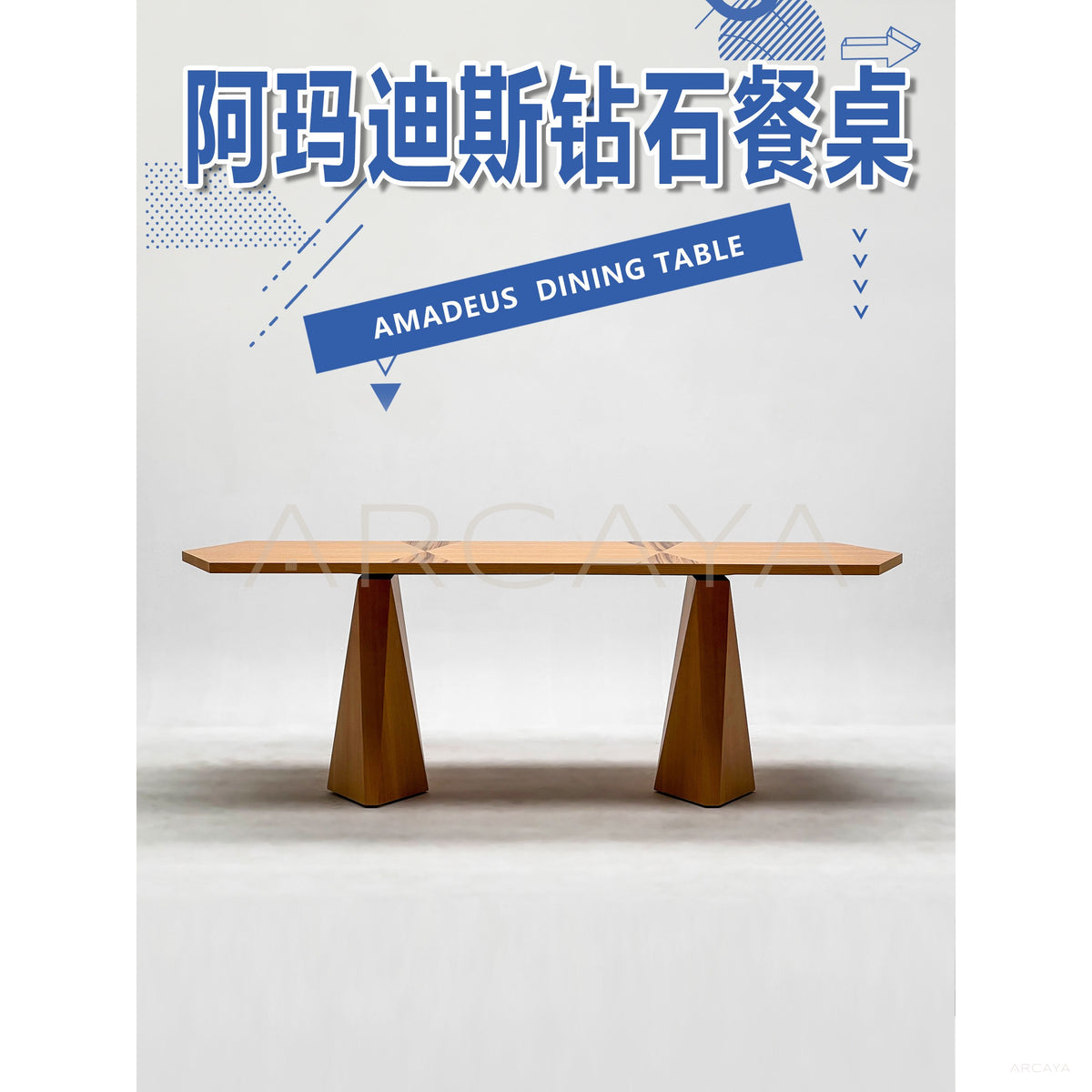 Amadeus Diamond Dining Table in detail