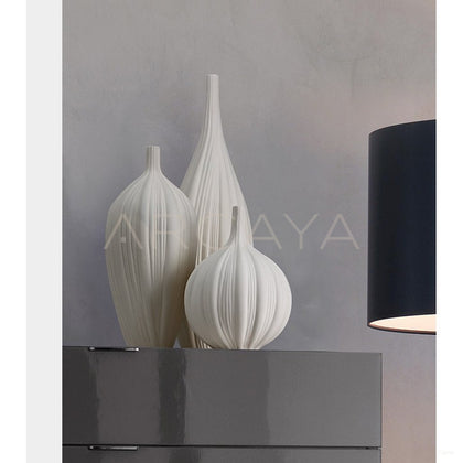 New Chinese Bisque Large White Vase - scene