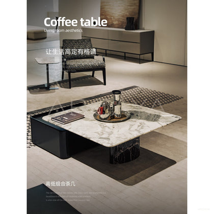 High Low Stone Coffee Table - scene