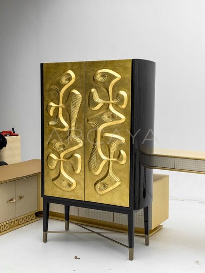 Carved Relief Decorative Cabinet - scene