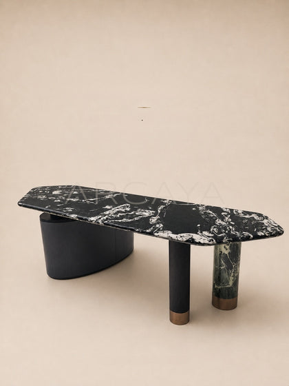 Daze Ink Cloud Green Stone Tea Table - scene