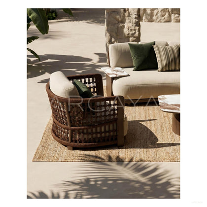Outdoor Curved Sofa Courtyard - scene