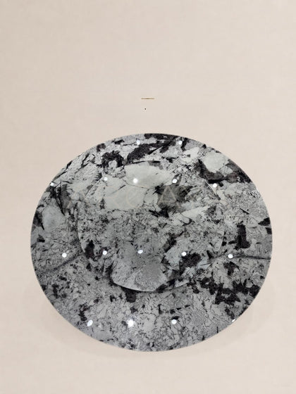 Daze Snow Mountain Blue Stone Round Dining Table - scene