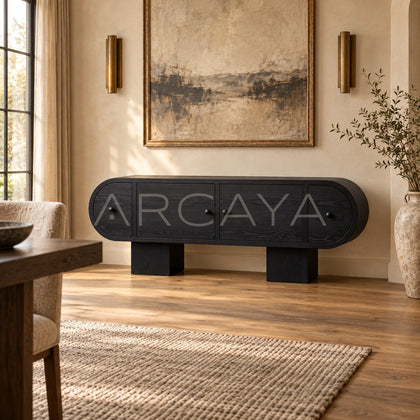 Black Curved Sideboard - scene