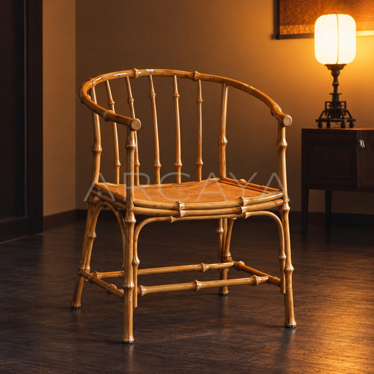 Natural Bamboo Round Back Chair - main