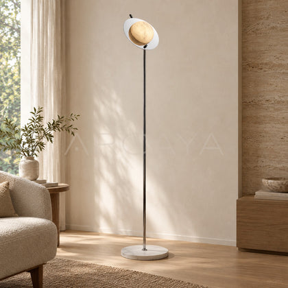 Stone Half Moon Disc Floor Lamp 96175 - main