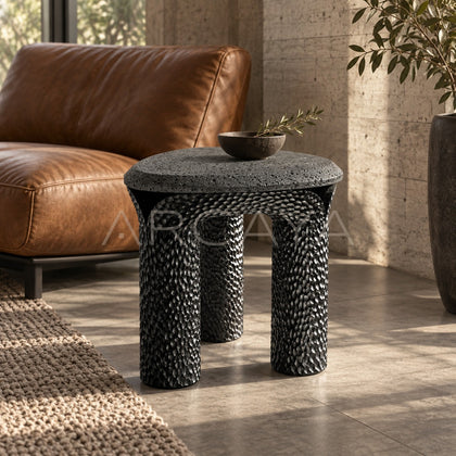 Volcanic Stone Sculptural Side Table - main