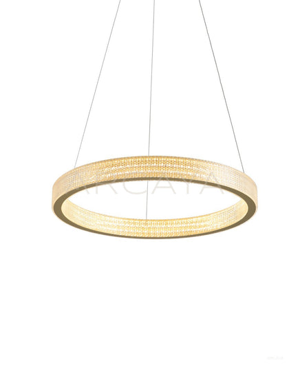 Textured Gold Single Ring Pendant Light 60188 - scene