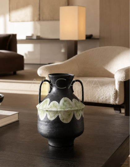 Dadan Double Ear Ceramic Vase Entryway - scene