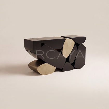 Geometric Stacked Sculptural Entryway Console - main
