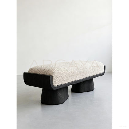 Sculptural Oak Bench - scene