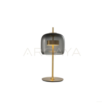 Smoked Glass Bell Table Lamp 80532 - scene