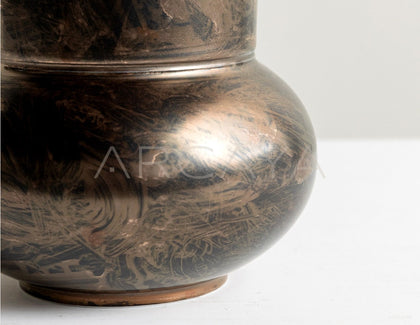Vintage Distressed Bronze Ceramic Vase - scene
