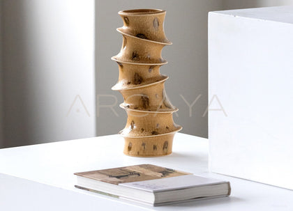 Wabi Sabi Spiral Layered Ceramic Vase - scene