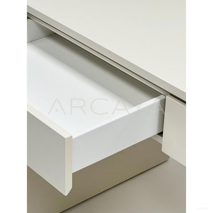 Cream Lighted Vanity Table - scene