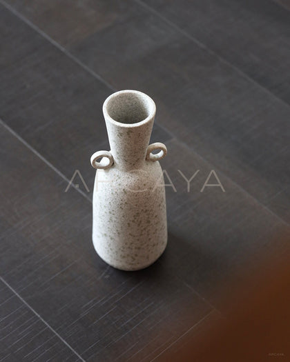 Double Ear Wabi Sabi Ceramic Vase Desktop - scene