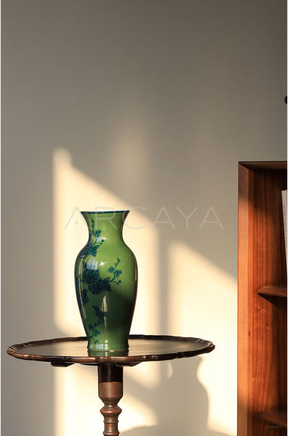 Hand Painted Blue White Porcelain Vase Song Style - scene