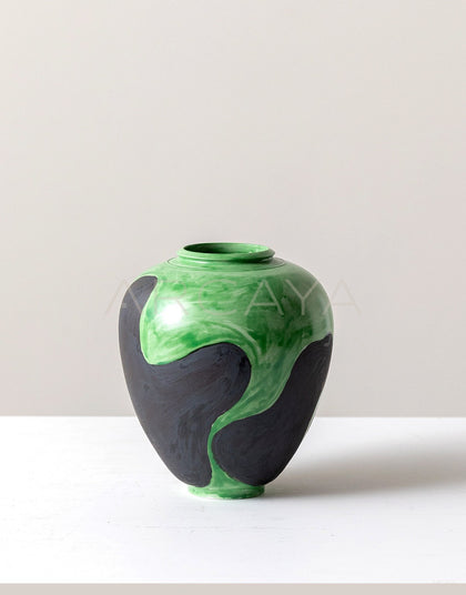 Hand Painted Blurred Ceramic Vase - scene