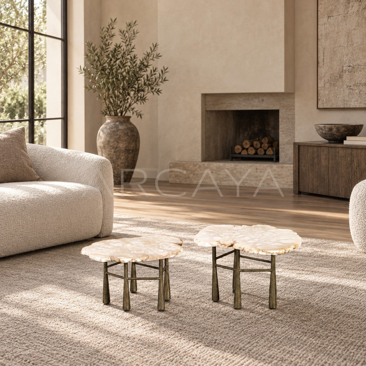 Cloud Marble Nesting Coffee Table in detail