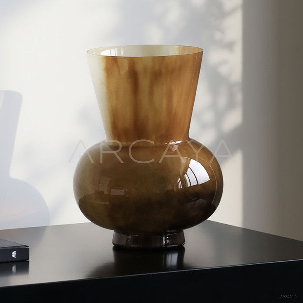 Mid Century Wide Mouth Glass Vase - main