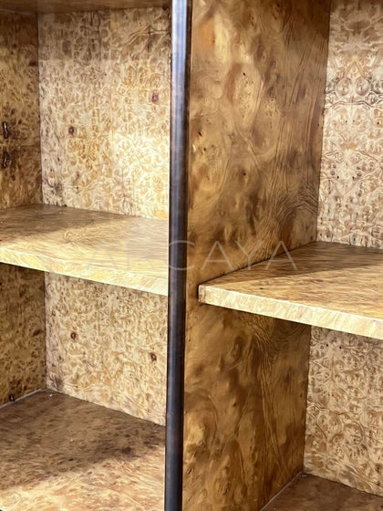 Burl Veneer Bookcase - detail