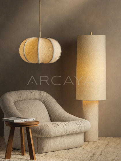 Straight Cylinder Fabric Floor Lamp - scene