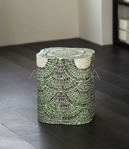 Shell Inlay Side Table Shelf - scene