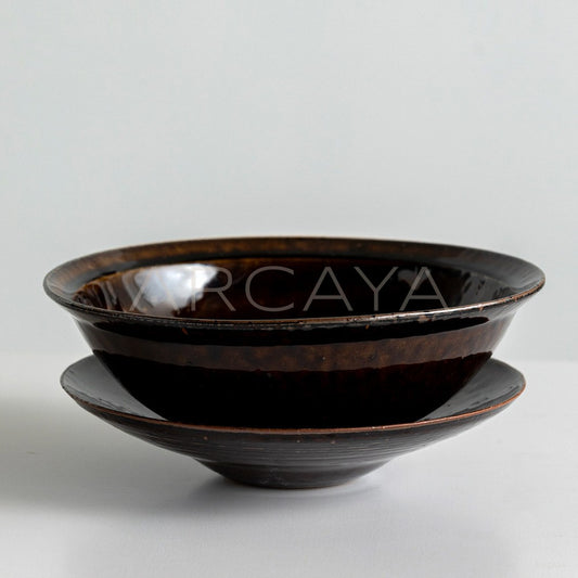 Sunxun Collab Vintage Brown Glaze Conical Bowl - main