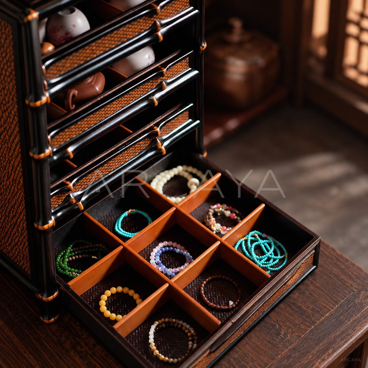 Apothecary Cabinet Plain Woven Doors in detail