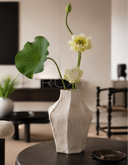 Handmade Sand Multi Faceted Ceramic Vase - scene