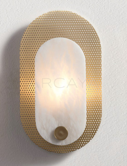 Gold Mesh Rectangular Wall Light 21760 - detail