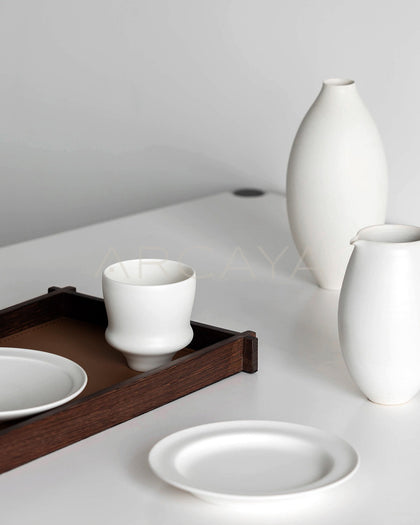 Rongbai Collab White Porcelain Cup Saucer Gift Set - scene