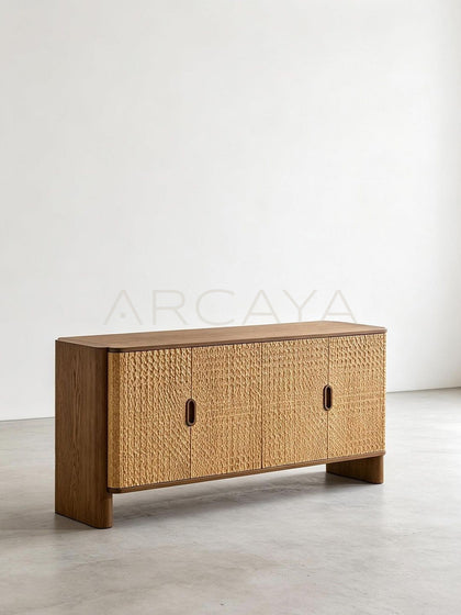 Hand Carved Solid Wood Sideboard - scene